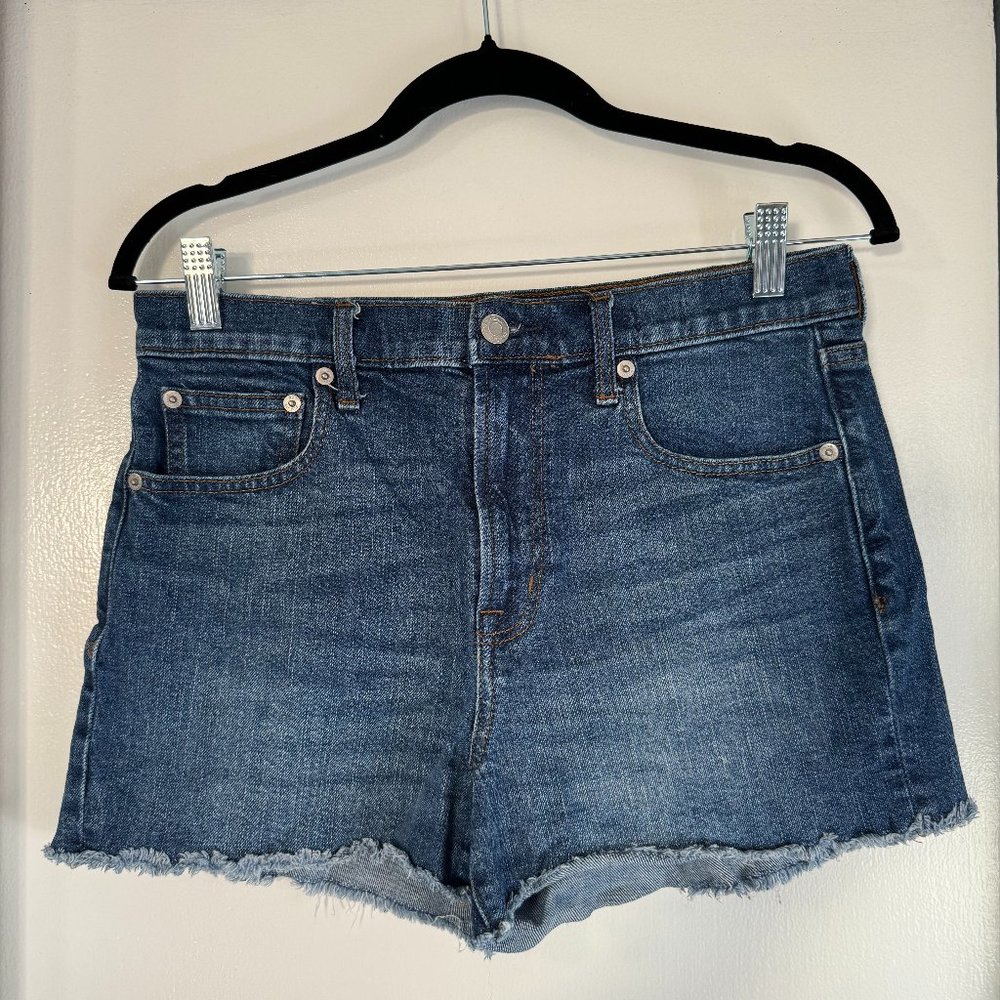 NWOT GAP Denim Shorts Women's 28 Relaxed Blue Jean Fringe Trim Shorts